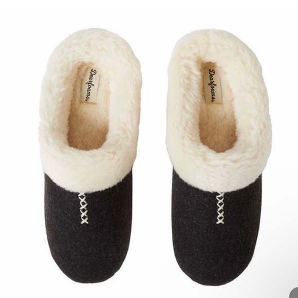 dearfoams Shoes - Dearfoams Womens’ Faux Fur Slippers size large 9/10